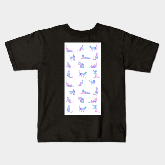 Pastel Cats Pattern Kids T-Shirt by Eliza-Grace